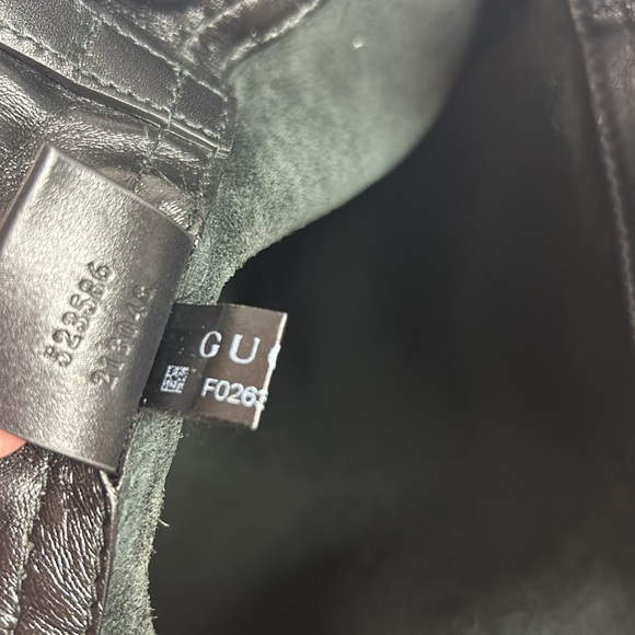 Perfect condition Gucci Logo Print calfskin Leather Drawstring Backpack - Picture 13 of 15